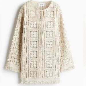 Brand New Women’s H&M Crochet Look Tunic Dress size L